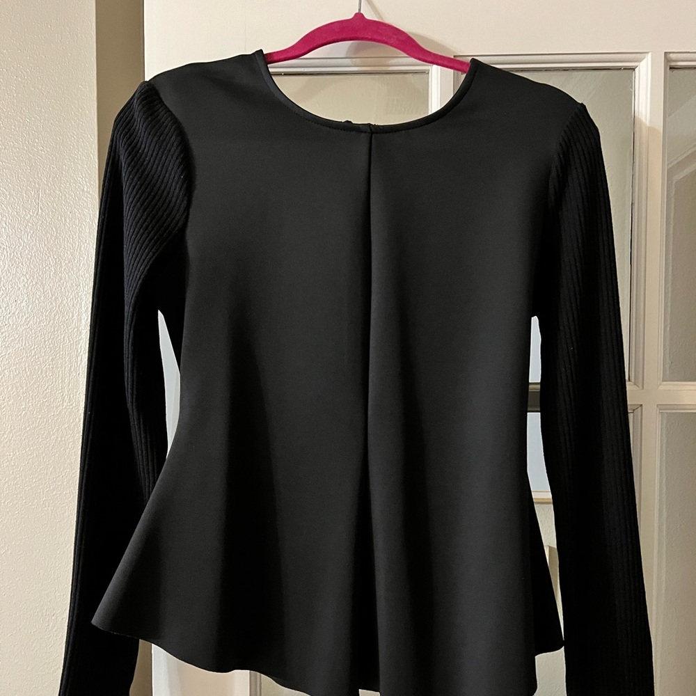 Silence + Noise Black Peplum top Size M